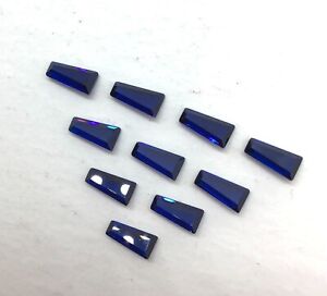 Blue Sapphire Tapper Baguette Cut Faceted Synthetic Loose Gemstone AAA Quality 