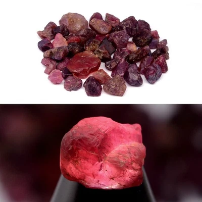 💎 Lote de 45 piezas 95.22ct t.w áspero natural naranja púrpura rosa espinela - gemas de Birmania Foto 1 de 4