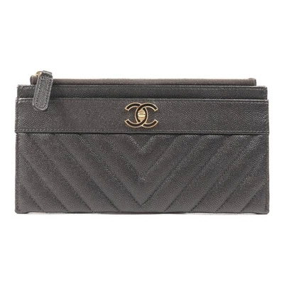 CHANEL CC GHW Wallet Calfskin Leather Grey - Image 1 of 4