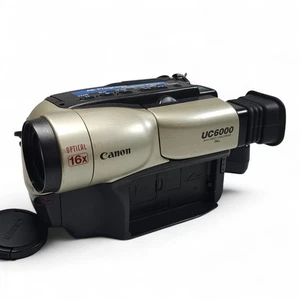 Canon UC6000 Camcorder Silver 16x Zoom 8mm Video Camera, Charger, Wired Battery - Picture 1 of 10