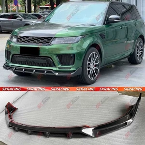 Carbon Fiber Front Bumper Lip Splitter For Land Rover Range Rover Sport 2018-22 - Picture 1 of 18
