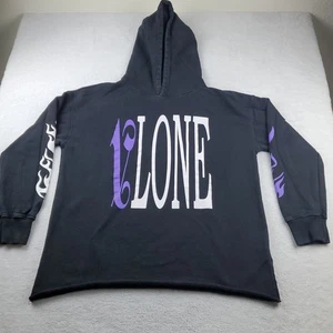 VLONE x Palm Angels Sweatshirt Adult XL Hoodie Pullover Flames Black USA Made - Picture 1 of 24