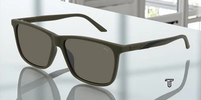 Gafas de sol para hombre PUMA PU0322S 004 cuadradas verdes negras caqui liso 58 mm Foto 1 de 4