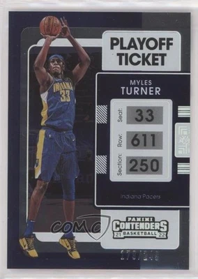 2021-22 Panini Contenders 1st Round Ticket /149 Myles Turner #12 - Image 1 of 2