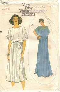 7226 VOGUE "VERY EASY" BLOUSON LOOSE DRESS PATTERN DOLMAN SLEEVES MISSES SIZE 12 - Picture 1 of 2