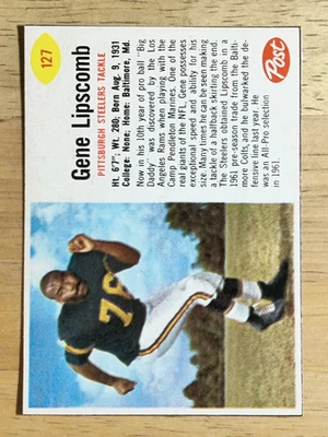 1962 Post Cereal #127 Gene Lipscomb (NM) - Image 1 of 2