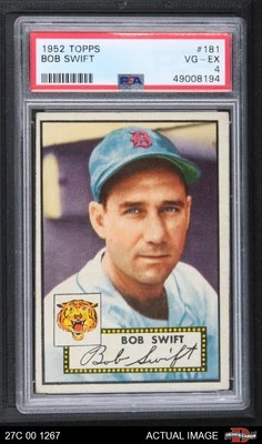 1952 Topps #181 Bob Swift Cream Back Tigers PSA 4 - VG/EX - Image 1 of 2