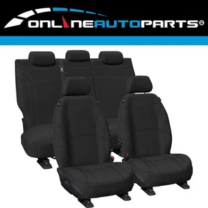 Front and Rear Black Neoprene Seat Covers for Mazda BT50 UP 2011-2015 - Picture 1 of 2
