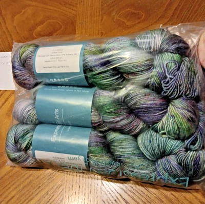 Flowering Crema Sock-Expression Fiber Arts. Merino/mulberry silk/3 pk new - Image 1 of 4