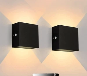 Indoor Dimmable Wall Sconces with Switch, Black Modern LED Wall Sconce Hardwi... - Picture 1 of 6