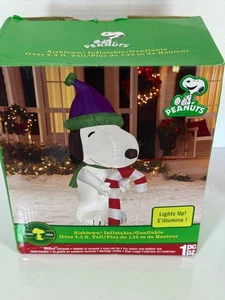 Gemmy Peanuts Snoopy Navidad Inflable 4.5 pies LED Soplado por Aire Nueva Caja Abierta - Imagen 1 de 7