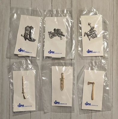 Lot of 6 Royal Rangers Christian Boys Club Hunter Merit Awards Lapel Pins NOS - Image 1 of 4