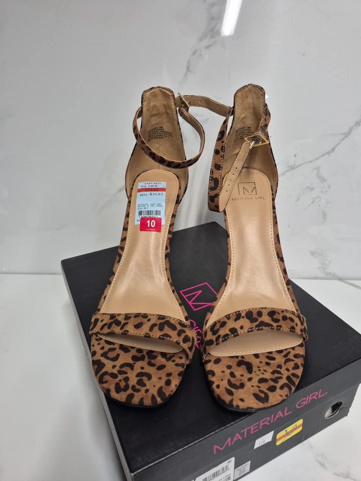 Zapatos de tacón alto con correa al tobillo y estampado de leopardo Blaire 5 Material para niña 10 M Foto 1 de 4