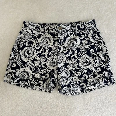 Pantalones Cortos Para Mujer Khakis By Gap Talla 0 Azul Floral Bolsillos Frontales Planos Elastizados Chinos Foto 1 de 4