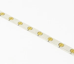 NYJEWEL Italy 925 Sterling Silver 8mm Wide Link Bracelet 7.5" - Picture 1 of 4