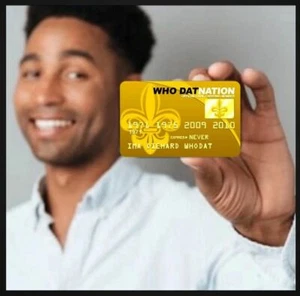 Tarjeta dorada oficial de membresía de los New Orleans Saints Who Dat Nation - Imagen 1 de 2