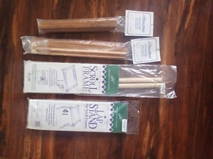 4 Homecrafters Wood Needlework Lap Stand, Scroll Frame & 2 Sectional Frames NEW - Picture 1 of 6