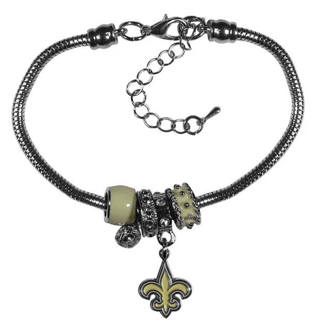 Siskiyou NFL Womens New Orleans Saints Euro Bead Bracelet Cover