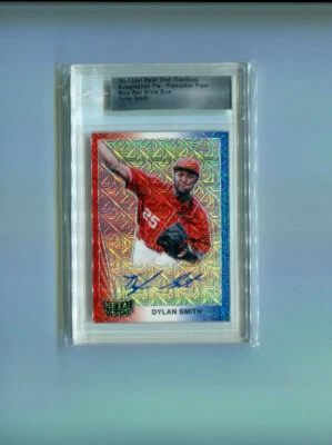 2021 Leaf Metal Draft Mojo Red White Blue Proof Dylan Smith Rookie Auto 1/1 - Image 1 of 2