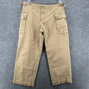 GAP Pants Mens 38x30 Tan Beige Cargo Button Fly Wide Baggy 90s Grunge Skater - Picture 1 of 14