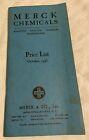 1943 Merck Chemicals Price List - Medical - Analytical - Photographic -Technical