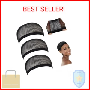 Dreamlover Crochet Wig Caps, Black Mesh Wig Caps for Wigs, 3 Pieces - Picture 1 of 2