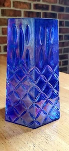 Blue Iridescent Glass Hexagon Vase From FTD  - Picture 1 of 9