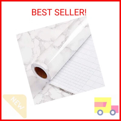Yancorp White Gray Contact Paper Marble Wallpaper Peel and Stick Countertops - Image 1 of 2