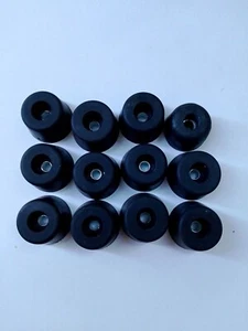 Rubber Feet .531" Tall - Steel Bushing Set of 12 Medium Round  - Picture 1 of 4