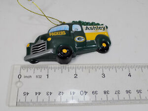 NEW GREEN BAY PACKERS "ASHLEY" PERSONALIZED CHRISTMAS ORNAMENT PICKUP TRUCK