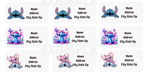 72 Personalized 3 Designs Lilo And Stitch Self Stick Address Return ...