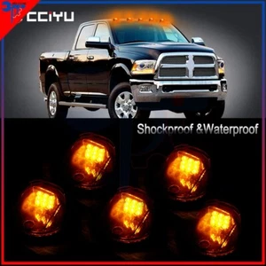 5Pcs Smoke Cover Cab Roof Running Marker Amber Lamps for Dodge Ram 1500-3500 - Picture 1 of 6
