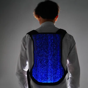 Mochila de viaje al aire libre de fibra brillante Bolsas coloridas iluminadas Mochila de ciclismo - Imagen 1 de 16