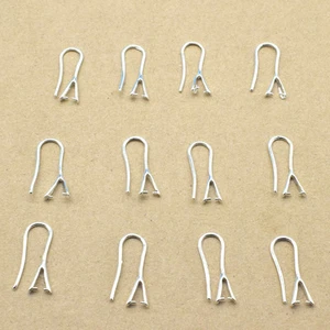 10PCS Jewelry Findings Silver Bail Hook Earring Ear Wires For Crystal Beads - Picture 1 of 4