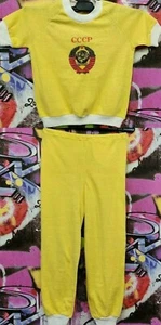 Soviet USSR Vintage Very Old 1990 Russian 90s Pajamas Shirt & Pants Youth Boys - Picture 1 of 12