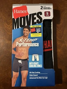 Hanes Moves Premium Men's Anti-Chafe X-Temp Boxer Briefs 2pk - Small (28-30") - Picture 1 of 2