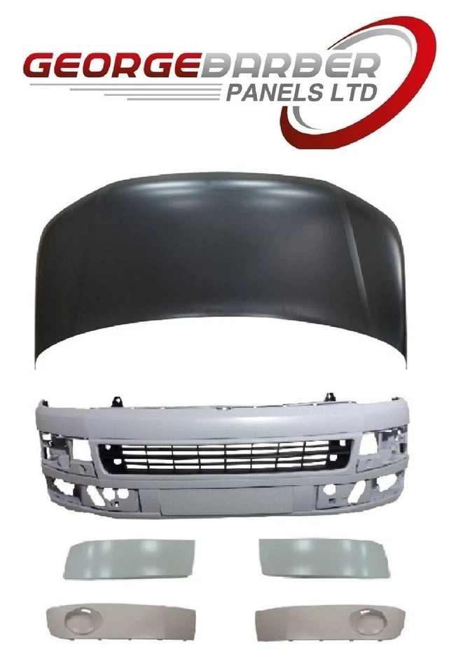 Volkswagen Transporter t5.1 Front Bumper Primed & Bumper Inserts & Bonnet - Image 1 of 1