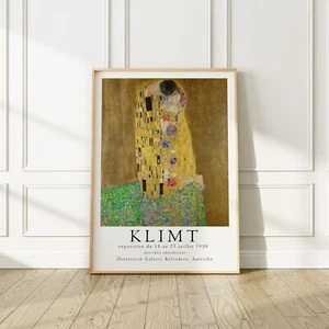 Gustav Klimt 1950 "The Kiss", Vibrant Austria Exhibition Poster, Premium Matte - Picture 1 of 4