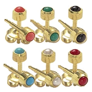 Studex 6 Pairs of 4mm Colored Pearl Stud - Gold Hypoallergenic Earring Set - Picture 1 of 3