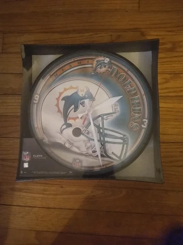 Miami Dolphins Wincraft Sports 2009 Clock Made In The USA New Sealed Cover