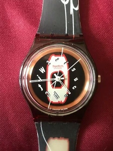 Orologio SWATCH Access DROP OUT (SKR100)-quasi NUOVO-Nero/rosso-bellissimo-L@@K - Bild 1 von 7