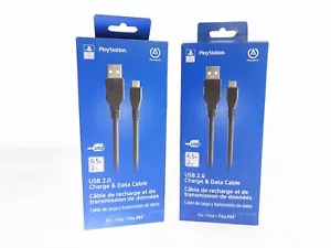 PACK OF 2x Official PlayStation 4 PS4 Controller Charging USB Cables by PowerA - Picture 1 of 1