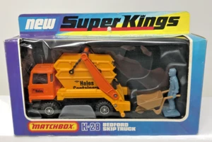 MATCHBOX SUPERKINGS K-28 BEDFORD SKIP TRUCK HALES CONTAINERS M376 - Picture 1 of 6