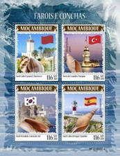 Mozambico - 2019 Fari E Conchiglie - 4 Francobollo Foglio - MOZ190421a