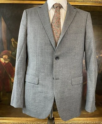 Theory 42R Wellar Harrismith Slim Gray Small Check 100% Wool 2Btn Blazer Jacket - Image 1 of 4