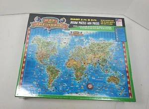 Great American Puzzle Factory Map Of The World 600 Piece New Animals - Picture 1 of 4
