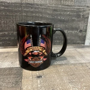 Harley Davidson Motorcycle Coffee Mug Black Eagle American Pride Vintage 2002 - Picture 1 of 7