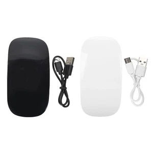 Wireless BT Mouse Ergonomic Curved Optical Touch USB C Rechargeable Slim Sil - Picture 1 of 28