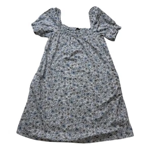 J. Crew Dress Women's Medium Mini Floral Puff Sleeve Smocked Pockets Cottagecore - Picture 1 of 13