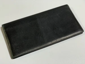Dunhill / Leather Long Wallet / Black Leather / 10 Card Slot / Bill / Wide Slot - Picture 1 of 24